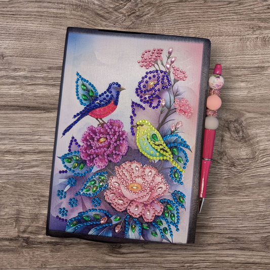 blank notebook and pen (birds)